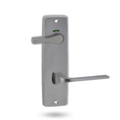 1941 SQUARE END PLATE PRIVACY IND DISABLED TURN & 123 LEVER Satin Chrome