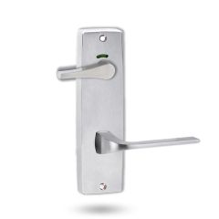 1941 SQUARE END PLATE PRIVACY IND DISABLED TURN & 123 LEVER Satin Chrome