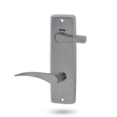 1941 SQUARE END PLATE PRIVACY IND DISABLED TURN & 153 RH LEVER Satin Chrome