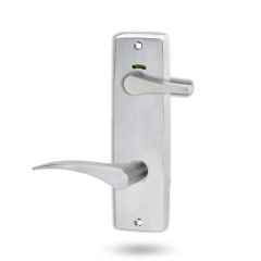 1941 SQUARE END PLATE PRIVACY IND DISABLED TURN & 153 RH LEVER Satin Chrome