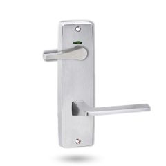 1941 SQUARE END PLATE PRIVACY IND DISABLED TURN & 178 LEVER Satin Chrome