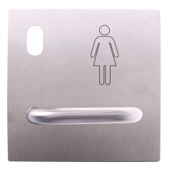 200 EXT PLATE WITH CYL HOLE, FEMALE SYM OUTLINE & 96 LEVER LH Satin Stainless