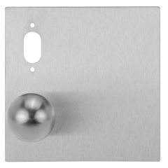 200 EXTERIOR PLATE WITH GUARDED CYLINDER HOLE & 20 KNOB LH Satin Stainless