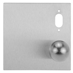200 EXTERIOR PLATE WITH GUARDED CYLINDER HOLE & 20 KNOB RH Satin Stainless