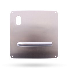 202 EXTERIOR PLATE WITH CYLINDER HOLE & 144 LEVER LH Satin Stainless