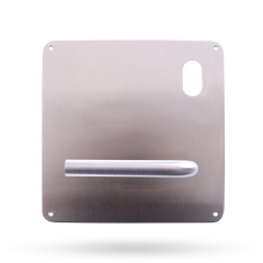 202 EXTERIOR PLATE WITH CYLINDER HOLE & 144 LEVER RH Satin Stainless