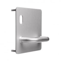 202 EXTERIOR PLATE WITH CYLINDER HOLE & 96 LEVER LH Satin Brass
