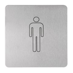 202 EXTERIOR PLATE MALE SYMBOL OUTLINE Satin Stainless
