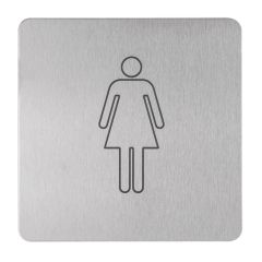202 EXTERIOR PLATE FEMALE SYMBOL OUTLINE Satin Stainless