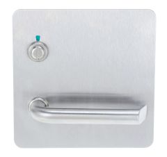 202 EXTERIOR PLATE WITH PRIVACY INDICATOR EMERGENCY TURN & 102 LEVER LH Satin Stainless