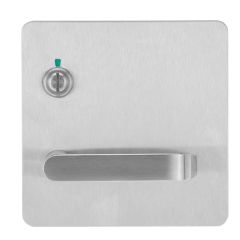 202 EXTERIOR PLATE WITH PRIVACY INDICATOR EMERGENCY TURN & 59 LEVER LH Satin Stainless