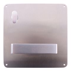 203 INTERIOR PLATE WITH TURN & 90 LEVER LH Satin Stainless