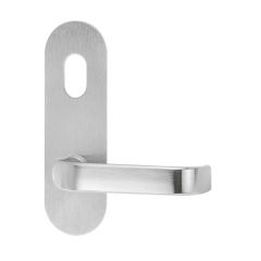 212 EXTERIOR PLATE WITH CYLINDER HOLE & 74 LEVER Satin Stainless