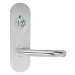 212 EXTERIOR PLATE WITH PRIVACY INDICATOR EMERGENCY TURN & 96 LEVER Satin Stainless
