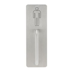 214 EXTERIOR PLATE MALE SYMBOL OUTLINE & P2 PULL HANDLE Satin Stainless