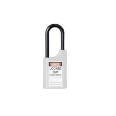 215P 40MM POLY PADLOCK 50MM POLY 6MM DIA SHACKLE - WHITE 6KA TP No Finish