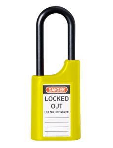 215P 40MM POLY PADLOCK 50MM POLY 6MM DIA SHACKLE - YELLOW 6KD TP No Finish