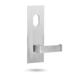224 EXTERIOR PLATE WITH CYLINDER HOLE & 90 LEVER Satin Stainless