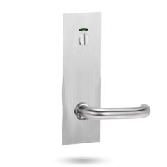 224 EXTERIOR PLATE WITH EMERGENCY TURN & 96 LEVER Satin Stainless