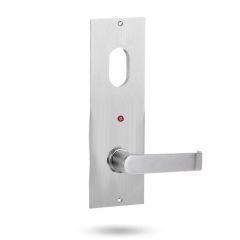 224 INTERIOR PLATE WITH CYLINDER HOLE & LED & 59 LEVER Satin Stainless