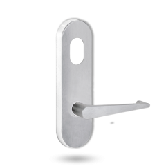2801 ROUND END PLATE WITH CYLINDER HOLE & 133 LEVER Satin Chrome