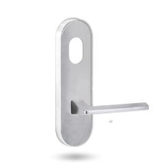 2801 ROUND END PLATE WITH CYLINDER HOLE & 178 LEVER Satin Chrome