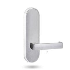 2805 ROUND END PLATE WITH 111 LEVER Satin Chrome