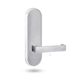 2805 ROUND END PLATE WITH 112 LEVER Satin Chrome