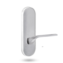 2805 ROUND END PLATE WITH 122 LH LEVER Satin Chrome