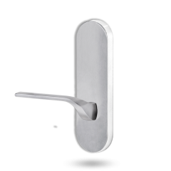 2805 ROUND END PLATE WITH 122 RH LEVER Satin Chrome