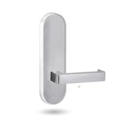 2805 ROUND END PLATE WITH 142 LEVER Satin Chrome