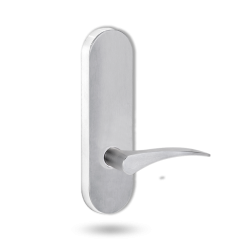 2805 ROUND END PLATE WITH 153 LH LEVER Satin Chrome