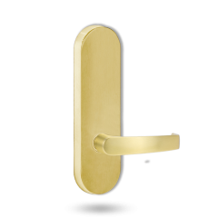 2805 ROUND END PLATE WITH 47 LEVER RH Polished Brass Unlacquered