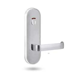 2814 ROUND END PLATE WITH PRIV INDICATOR EMERGENCY TURN & 131 LEVER Satin Chrome