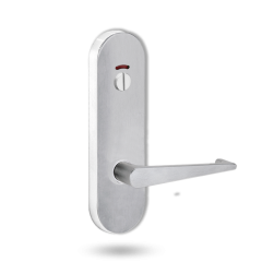 2814 ROUND END PLATE WITH PRIV INDICATOR EMERGENCY TURN & 133 LEVER Satin Chrome