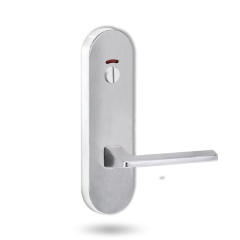 2814 ROUND END PLATE WITH PRIV INDICATOR EMERGENCY TURN & 178 LEVER Satin Chrome