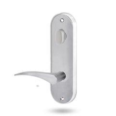 2904 ROUND END PLATE WITH TURN & 153 LEVER RH Satin Chrome