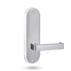 2905 ROUND END PLATE WITH 142 LEVER Satin Chrome