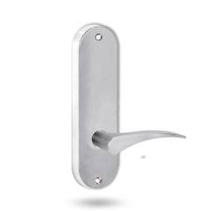 2905 ROUND END PLATE WITH 153 LH LEVER Satin Chrome