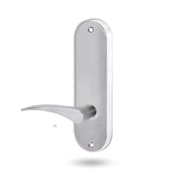 2905 ROUND END PLATE WITH 153 RH LEVER Satin Chrome