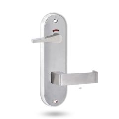2941 ROUND END PLATE PRIVACY IND DISABLED TURN & 90 LEVER Satin Chrome