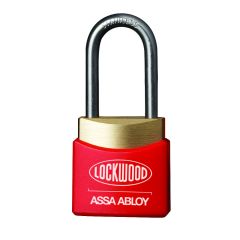 312A D/LOCKING PADLOCK 19MM S/STEEL 4.8MM DIA SHACKLE - RED DANGER DNO WINDOW COVER KA TP No Finish