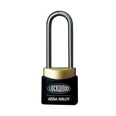 312A D/LOCKING PADLOCK 38MM S/STEEL 4.8MM DIA SHACKLE - BLACK COVER KD No Finish