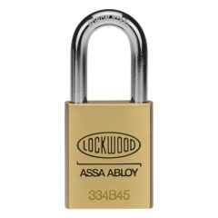 334B 45MM BRASS BODY PADLOCK 38MM BORON STEEL 8.7MM DIAMETER SHACKLE - BULK PK=20 TP No Finish