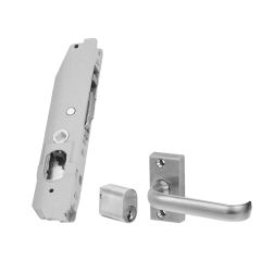 3540 - SHORT BACKSET MORTICE DEADLOCK CYL & LEVER (FAB) Satin Chrome