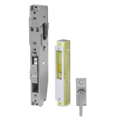 3541 - SHORT B'SET MORT D'LOCK & ESCAPE TURN & LATCHING STRIKE(FAB) Satin Chrome