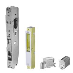 3541 - SHORT B'SET MORT D'LOCK CYL & CYL TURN & LATCHING STRIKE(FAB) Satin Chrome