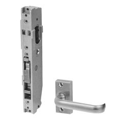 3542 - SHORT B'SET MORTICE DEADLOCK CYL & 90 DEG LEVER RH (FAB) Satin Chrome