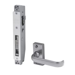 3542 - SHORT B'SET MORTICE DEADLOCK CYL & 90 DEG LEVER LH (FAB) Satin Chrome