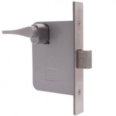 3571 MORTICE ESCAPE DEADLOCK PRIMARY LOCK WIDE STYLE ALUMINIUM FIXING 60mm BACKSET RIGHT HAND Satin Chrome